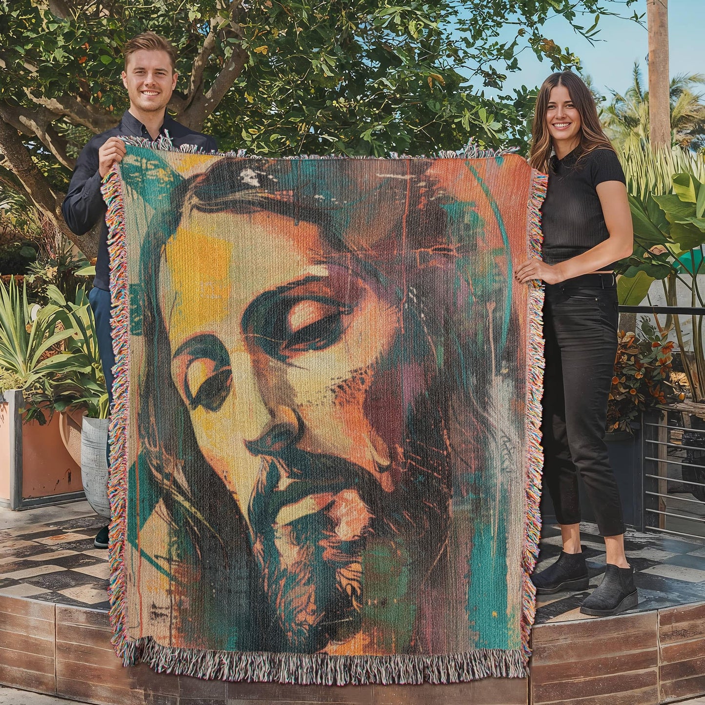 Gentle Savior | Christian Woven Throw Blanket - ChristVisions
