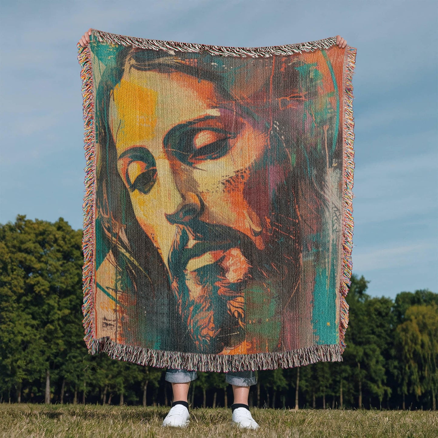 Gentle Savior | Christian Woven Throw Blanket - ChristVisions