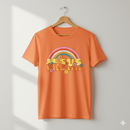 Jesus Freak 70s Retro Rainbow Christian T-Shirt - ChristVisions