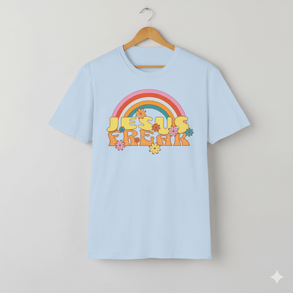 Jesus Freak 70s Retro Rainbow Christian T-Shirt - ChristVisions