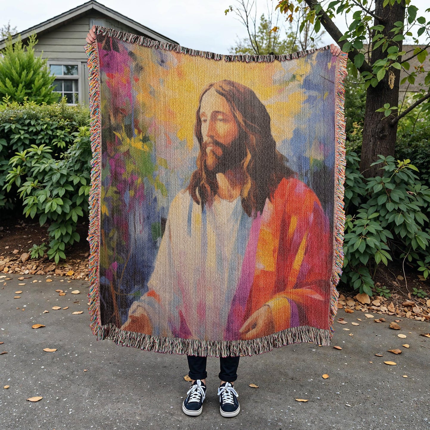 Jesus In Paradise | Christian Woven Throw Blanket - ChristVisions