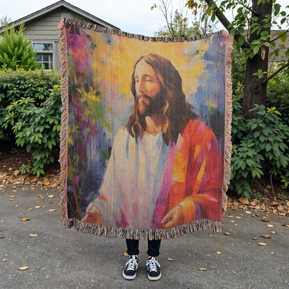 Jesus In Paradise | Christian Woven Throw Blanket - ChristVisions