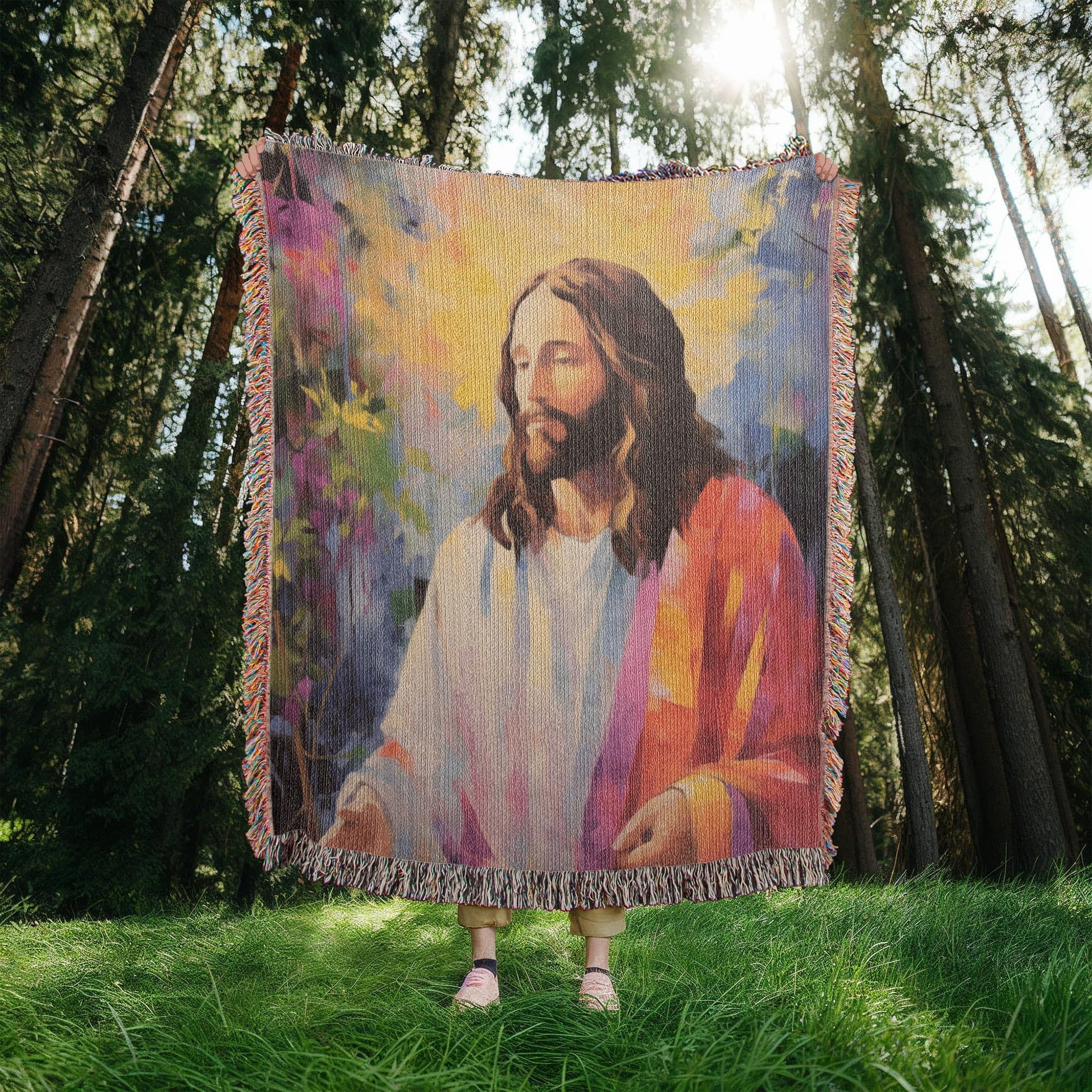 Jesus In Paradise | Christian Woven Throw Blanket - ChristVisions
