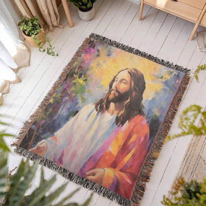 Jesus In Paradise | Christian Woven Throw Blanket - ChristVisions