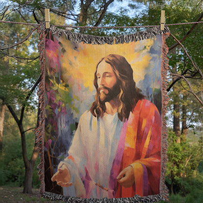 Jesus In Paradise | Christian Woven Throw Blanket - ChristVisions