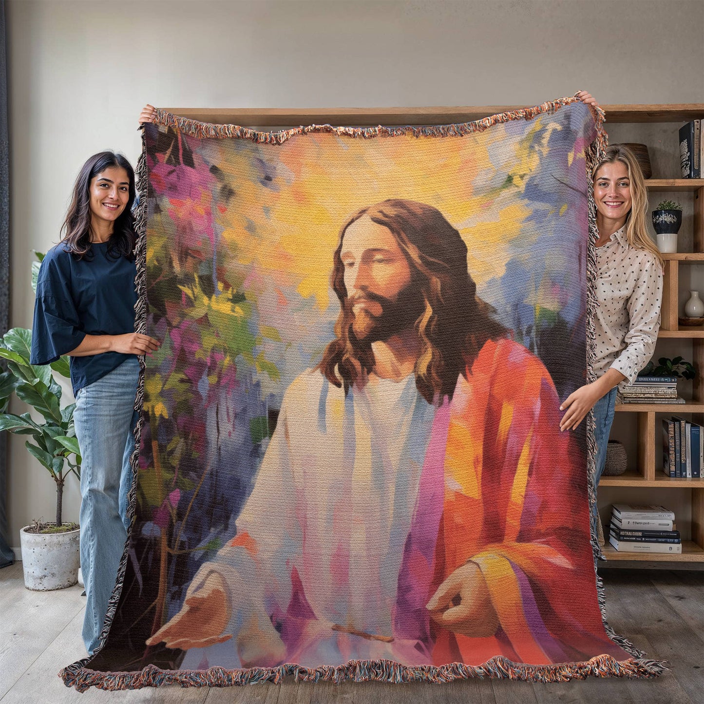 Jesus In Paradise | Christian Woven Throw Blanket - ChristVisions