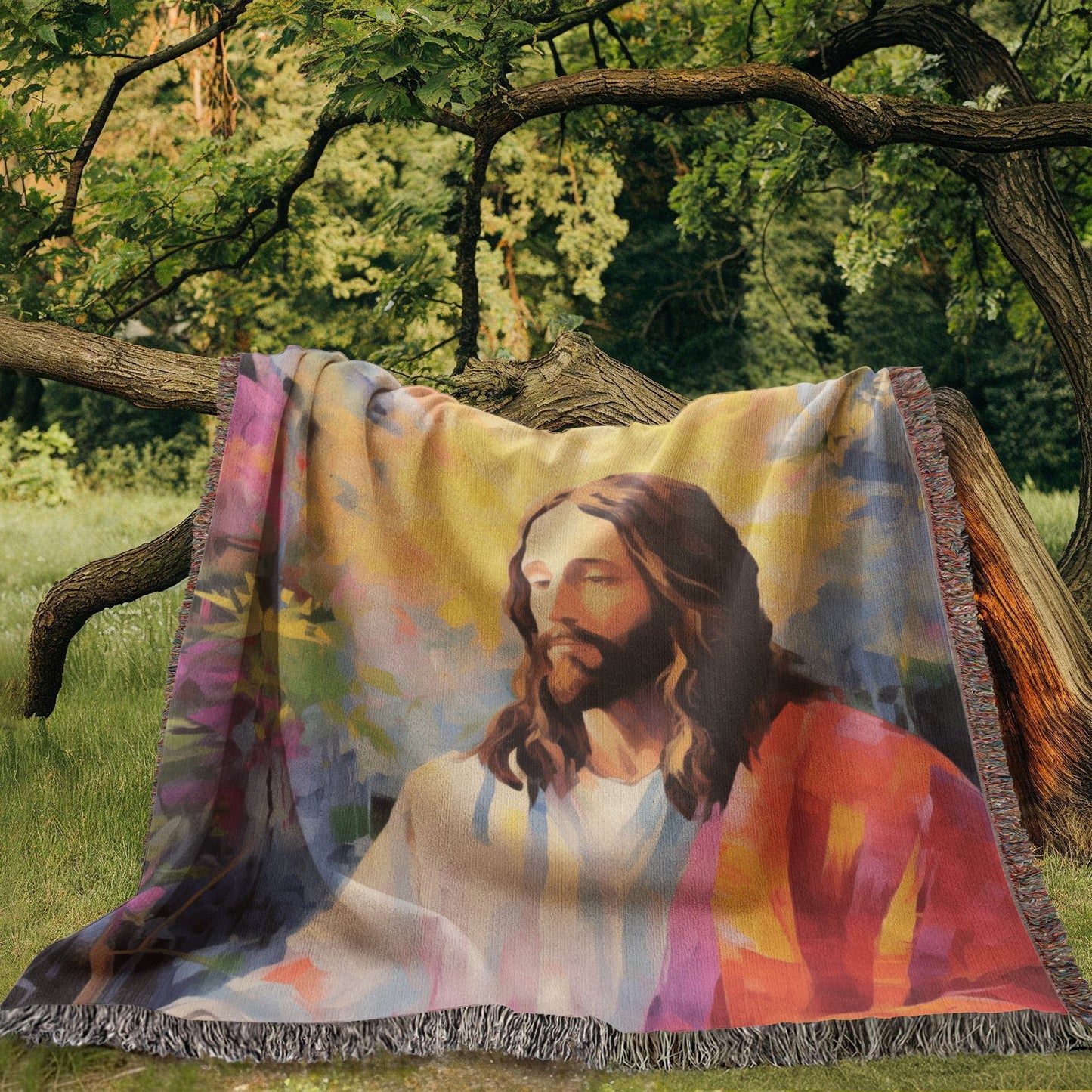 Jesus In Paradise | Christian Woven Throw Blanket - ChristVisions