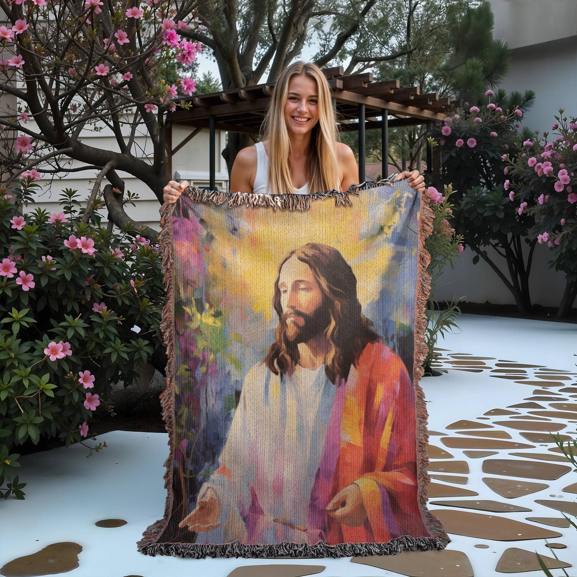 Jesus In Paradise | Christian Woven Throw Blanket - ChristVisions