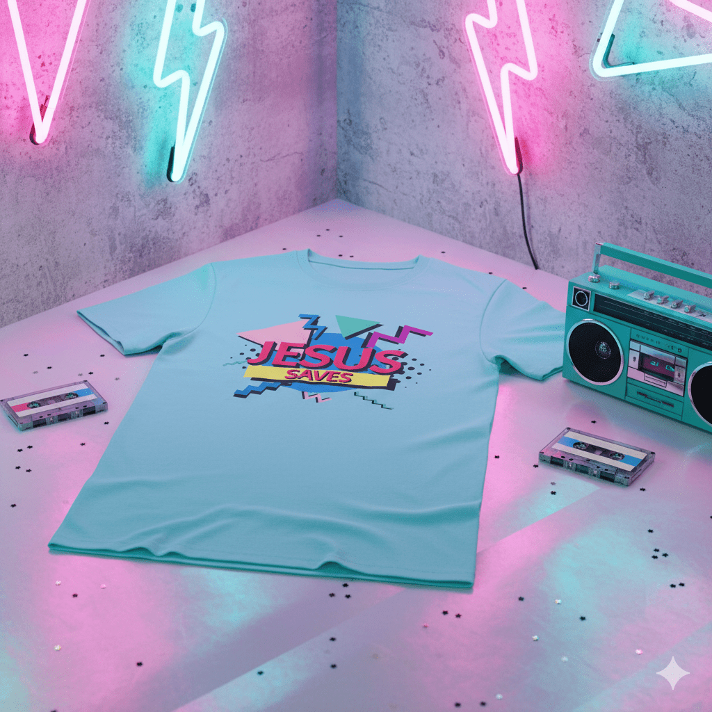 Jesus Saves - 90s Style Christian T-Shirt - ChristVisions