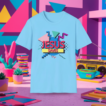 Jesus Saves - 90s Style Christian T-Shirt - ChristVisions