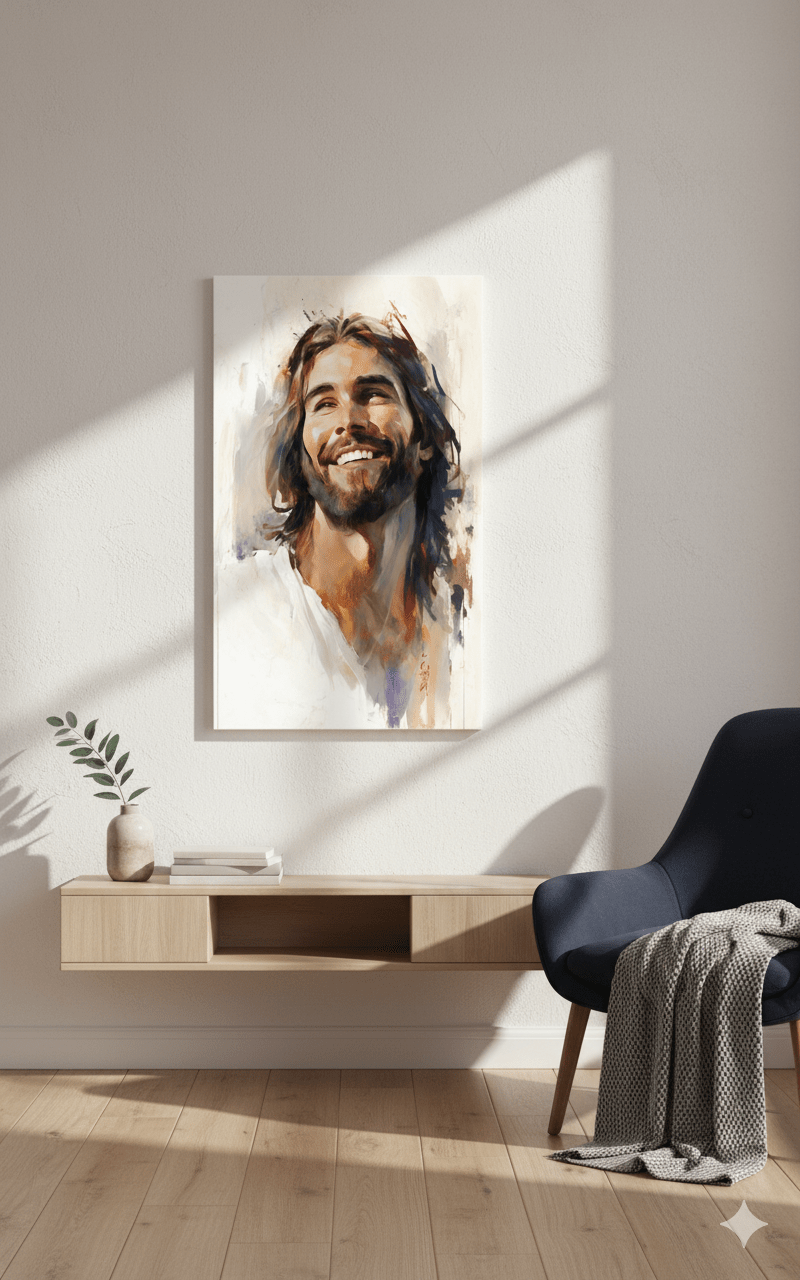 Jesus Smiling Canvas Print - ChristVisions