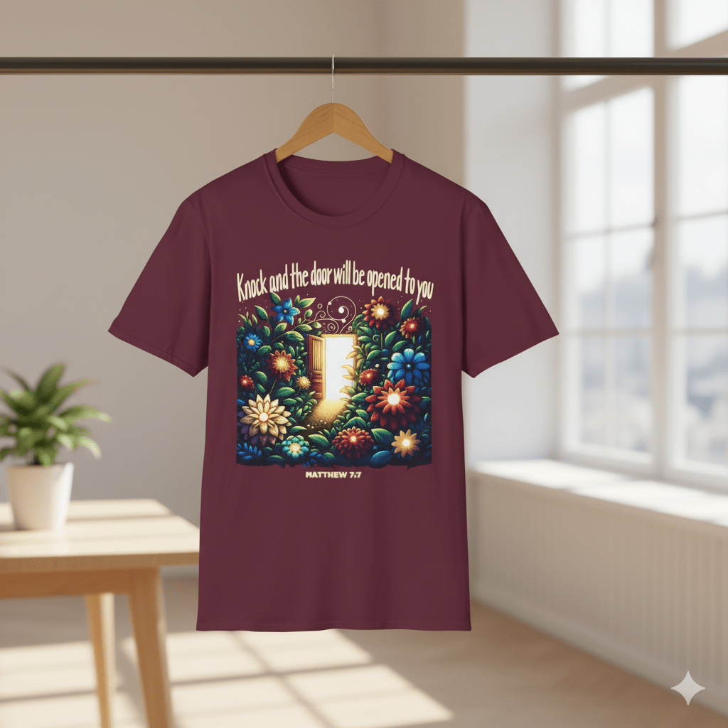Matthew 7:7 Bible Verse Christian T Shirt - ChristVisions
