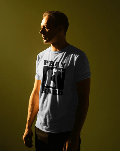 Pray Hard Christian Men's T-Shirt - ChristVisions