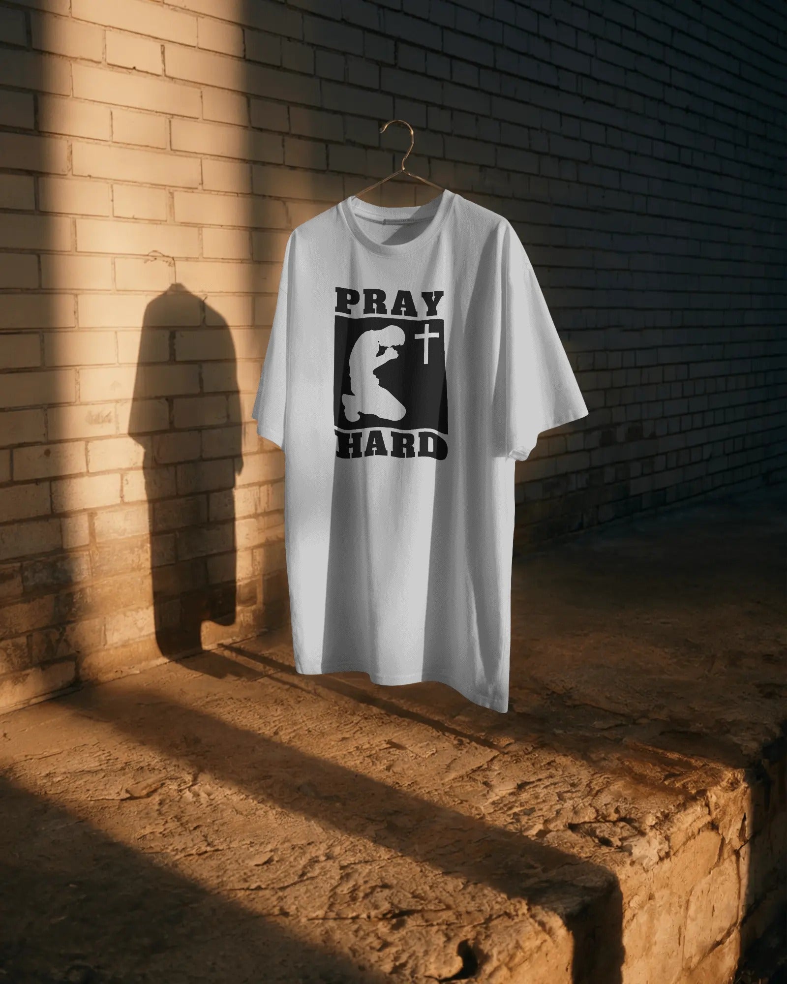 Pray Hard Christian Men's T-Shirt - ChristVisions