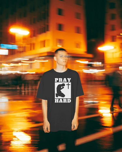 Pray Hard Christian Men's T-Shirt - ChristVisions