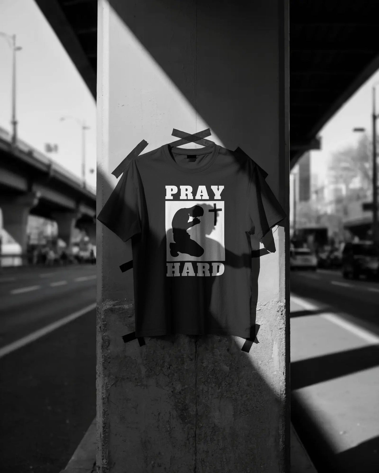 Pray Hard Christian Men's T-Shirt - ChristVisions