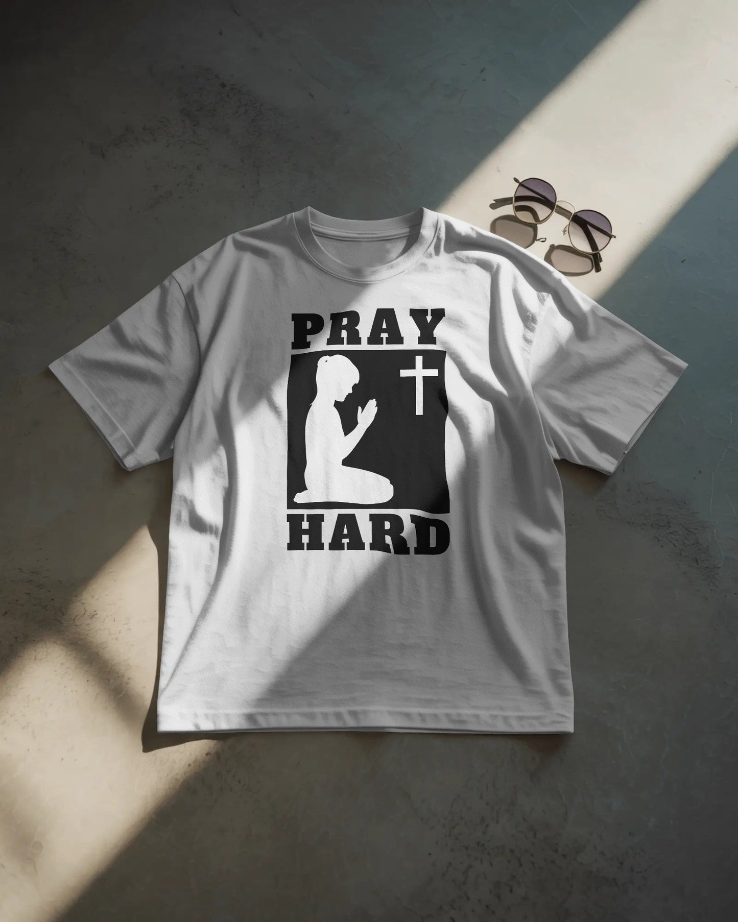 Pray Hard Christian Women's T-Shirt - ChristVisions