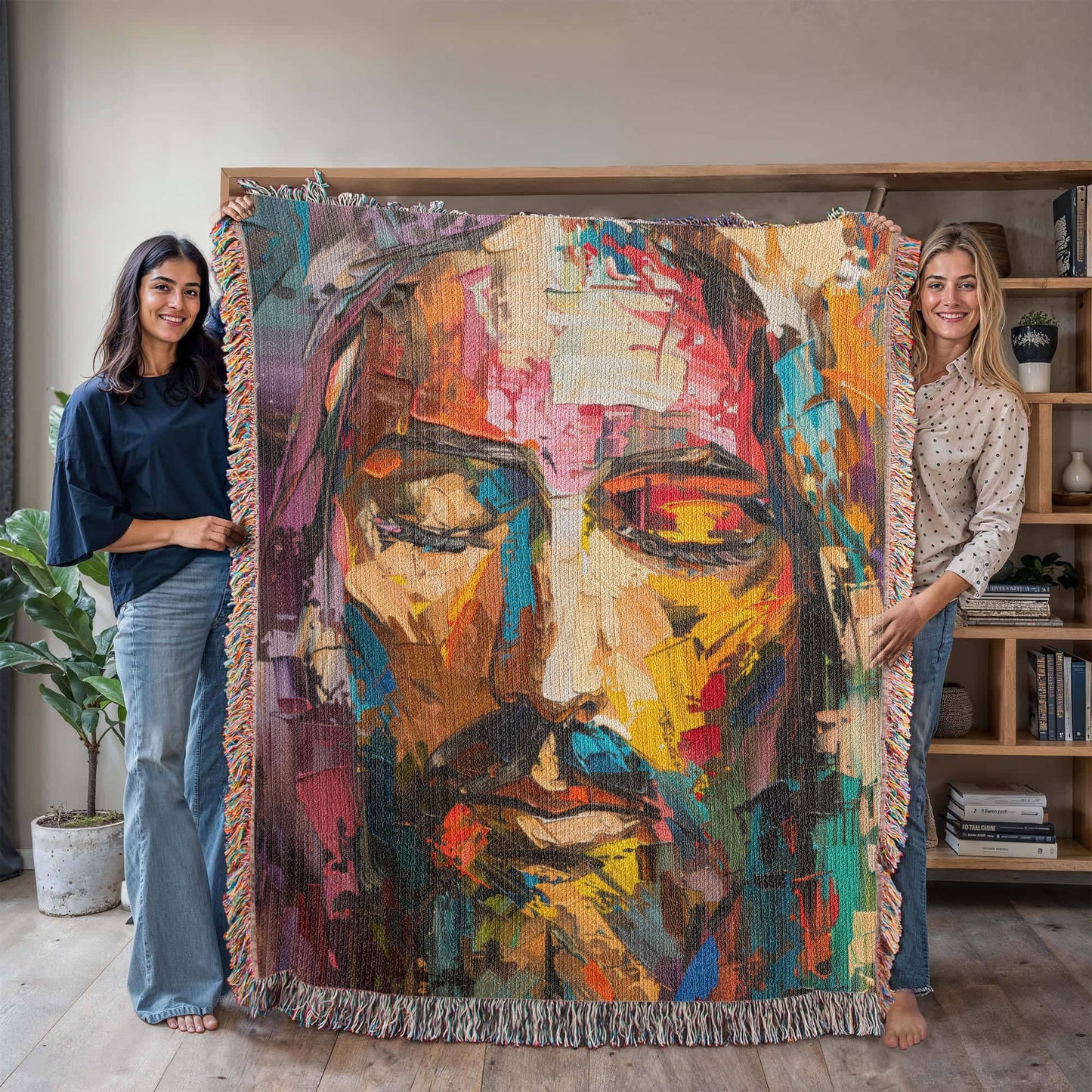 Rainbow Christ | Woven Christian Throw Blanket ATTEMPT 4