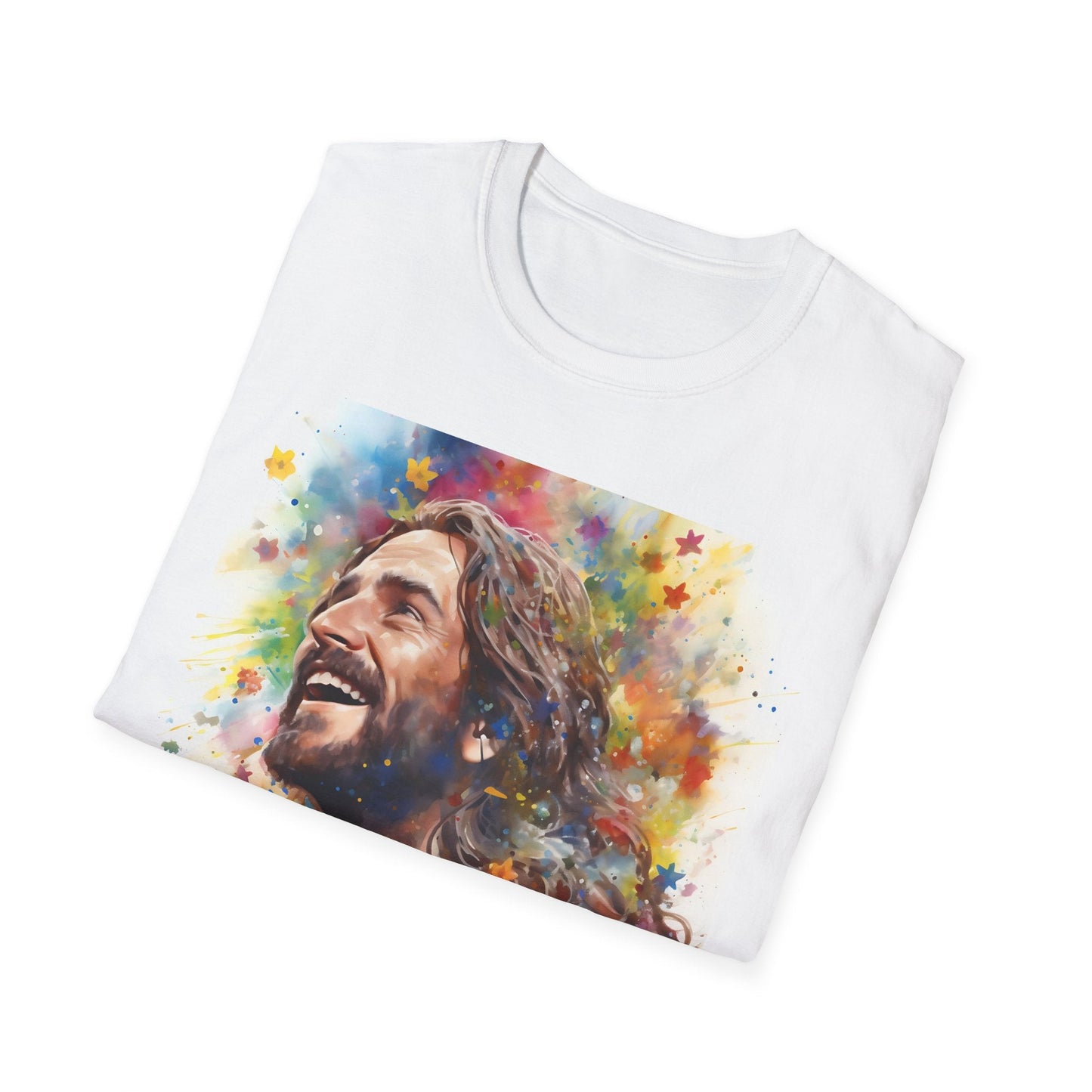 Rainbow - Faith Smiling Jesus T-Shirt - ChristVisions