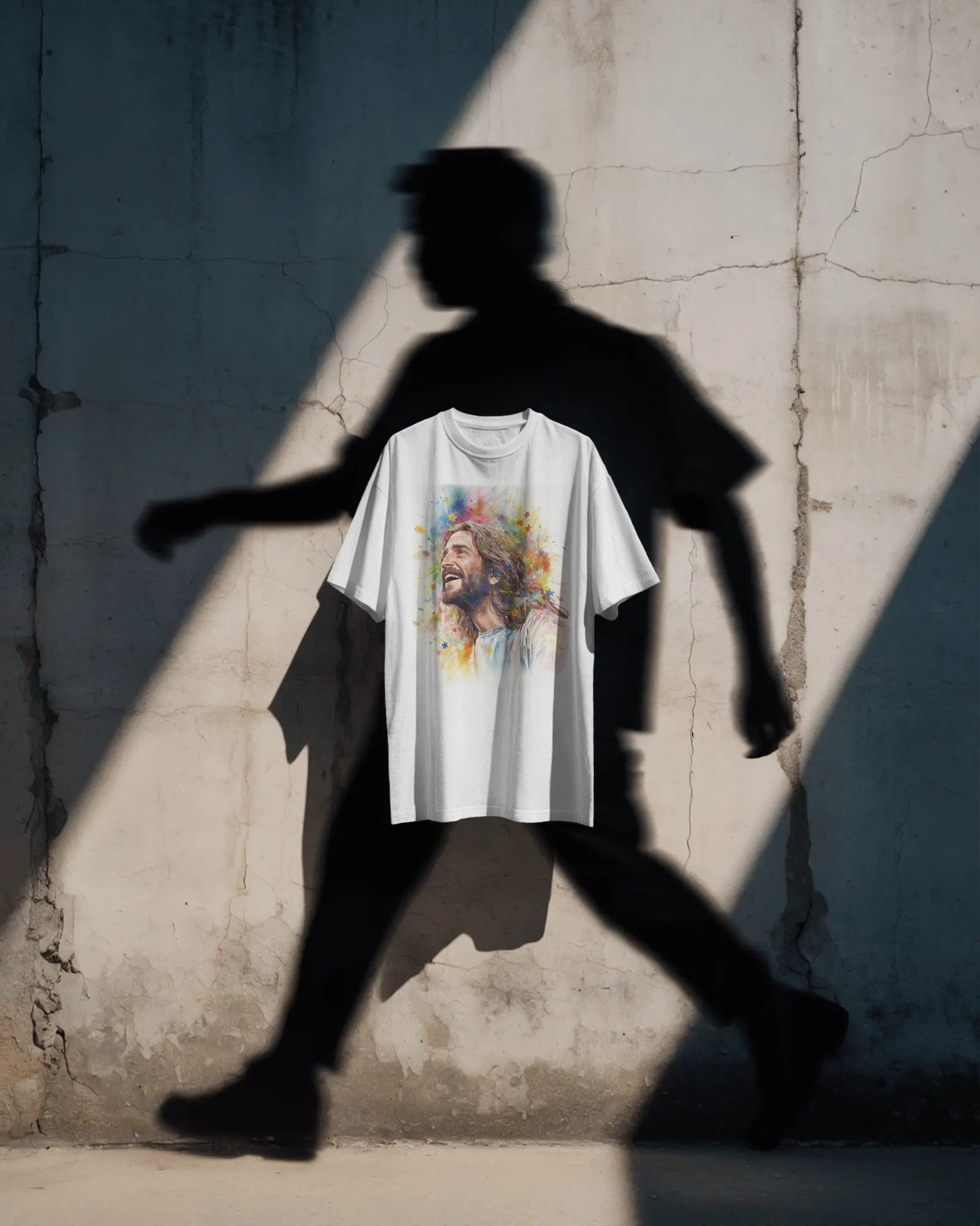 Rainbow - Faith Smiling Jesus T-Shirt - ChristVisions