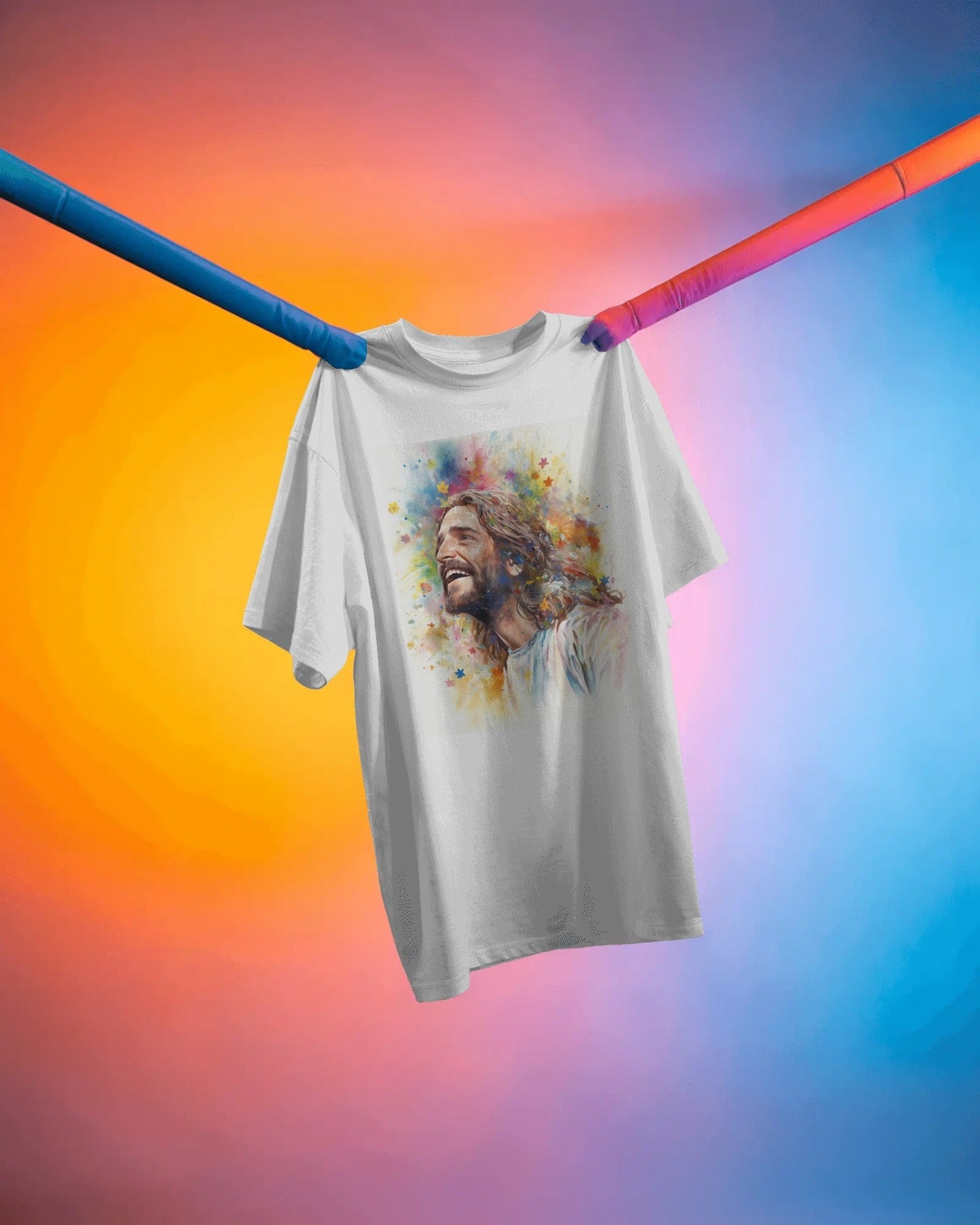 Rainbow - Faith Smiling Jesus T-Shirt - ChristVisions