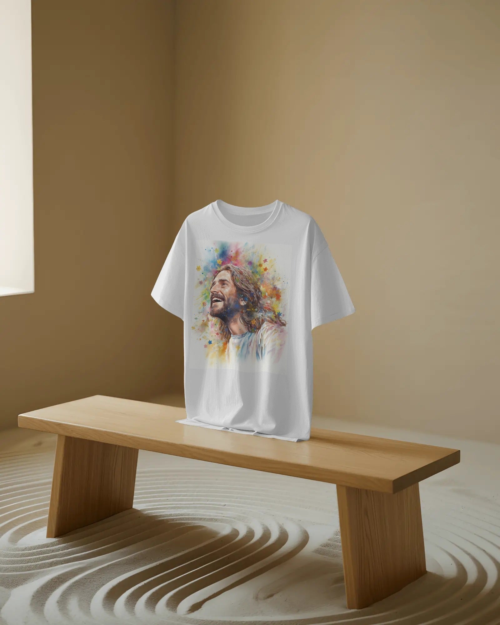 Rainbow - Faith Smiling Jesus T-Shirt - ChristVisions
