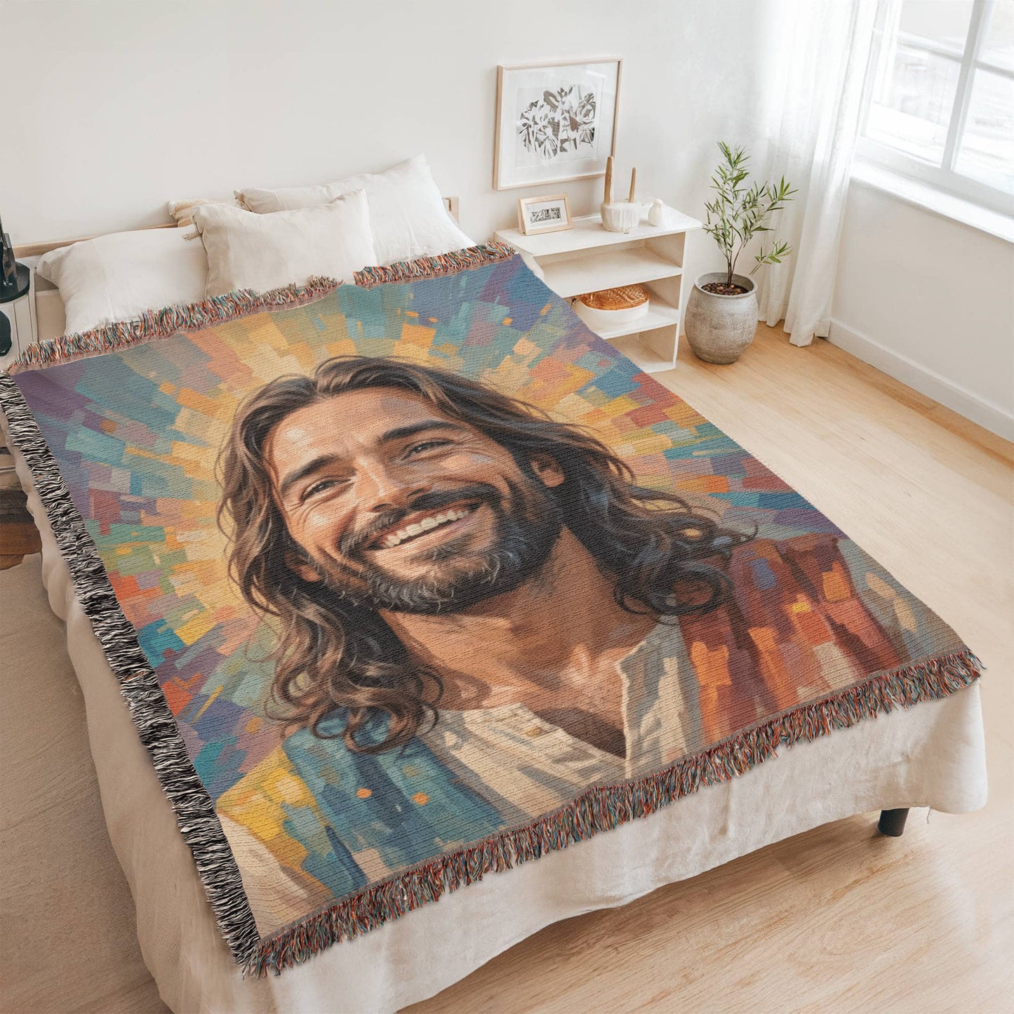 Rejoice In The Lord Jesus | Woven Throw Blanket
