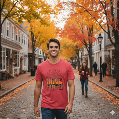 Retro 60s Style Have Faith Floral Design T-Shirt - ChristVisions