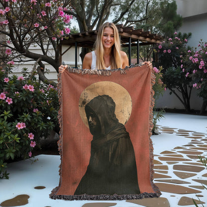 Saint Francis Contemplative | Woven Christian Throw Blanket