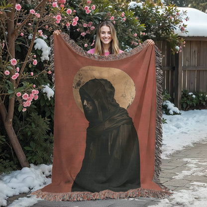 Saint Francis Contemplative | Woven Christian Throw Blanket
