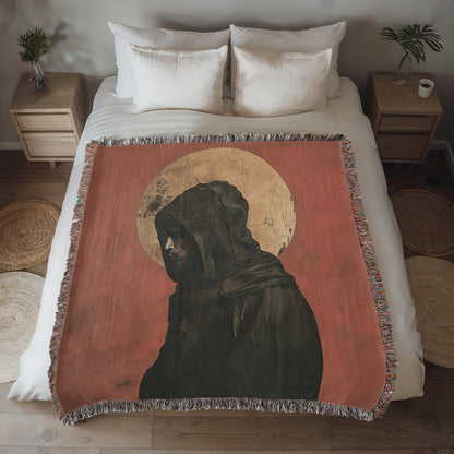 Saint Francis Contemplative | Woven Christian Throw Blanket