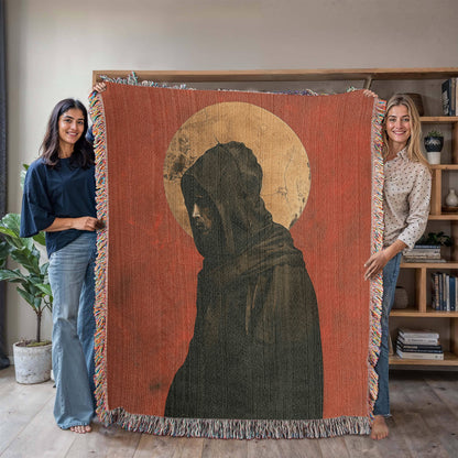 Saint Francis Contemplative | Woven Christian Throw Blanket