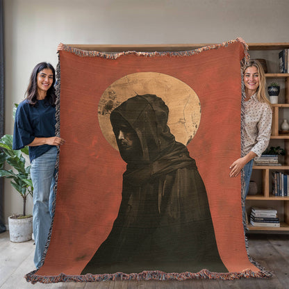Saint Francis Contemplative | Woven Christian Throw Blanket