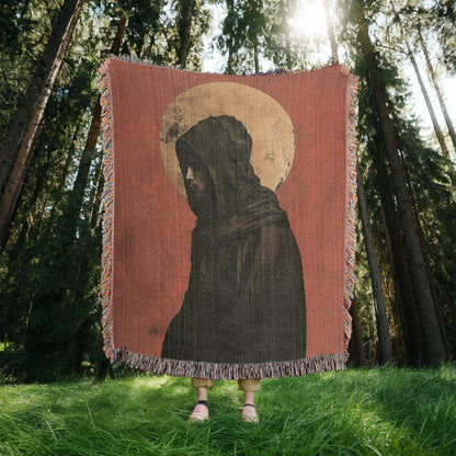 Saint Francis Contemplative | Woven Christian Throw Blanket