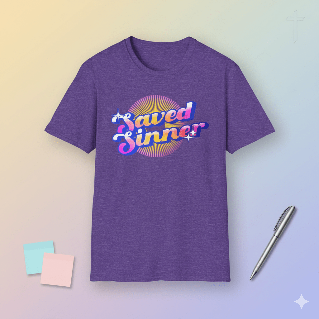 Saved Sinner 90s - Style T-Shirt - ChristVisions