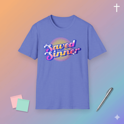 Saved Sinner 90s - Style T-Shirt - ChristVisions