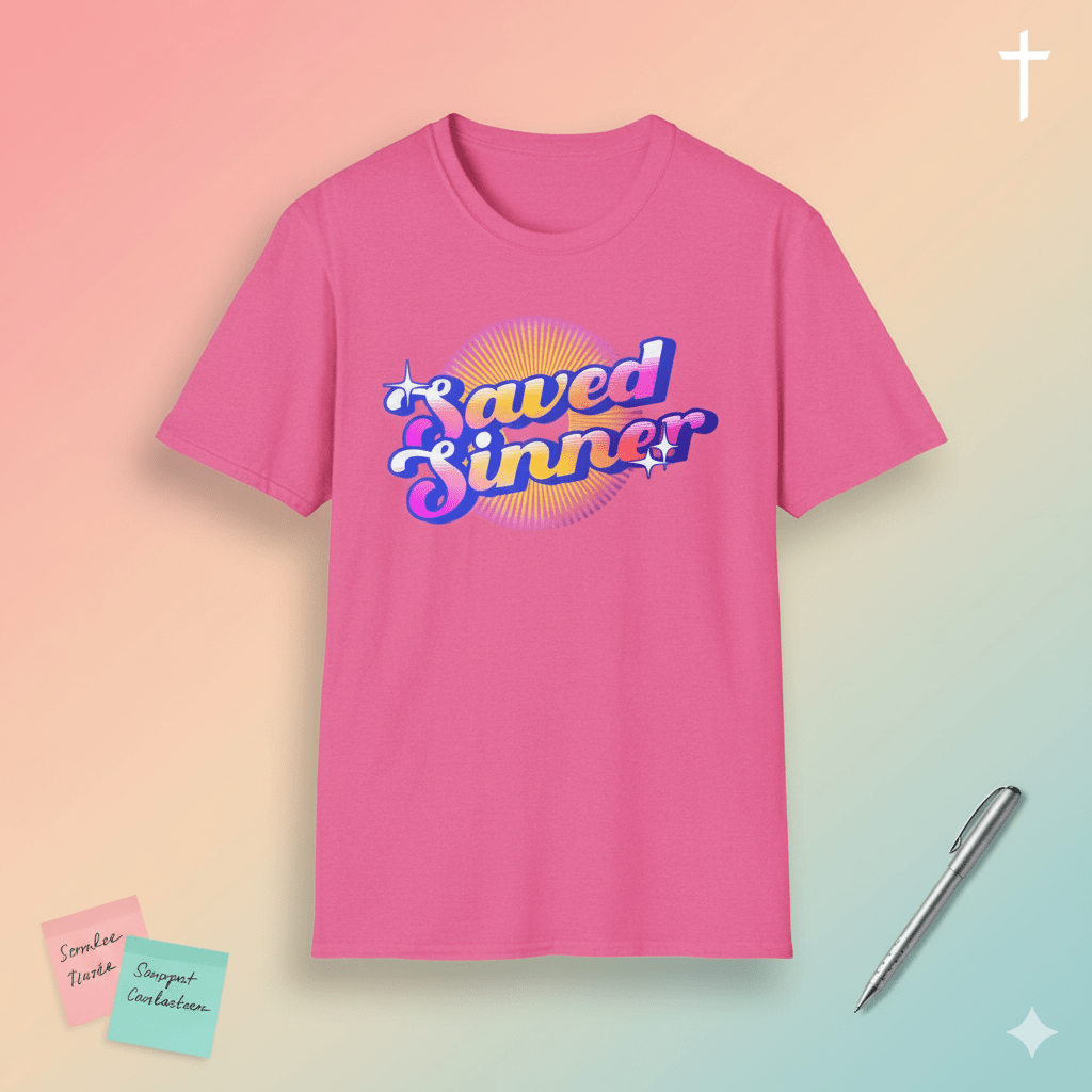 Saved Sinner 90s - Style T-Shirt - ChristVisions