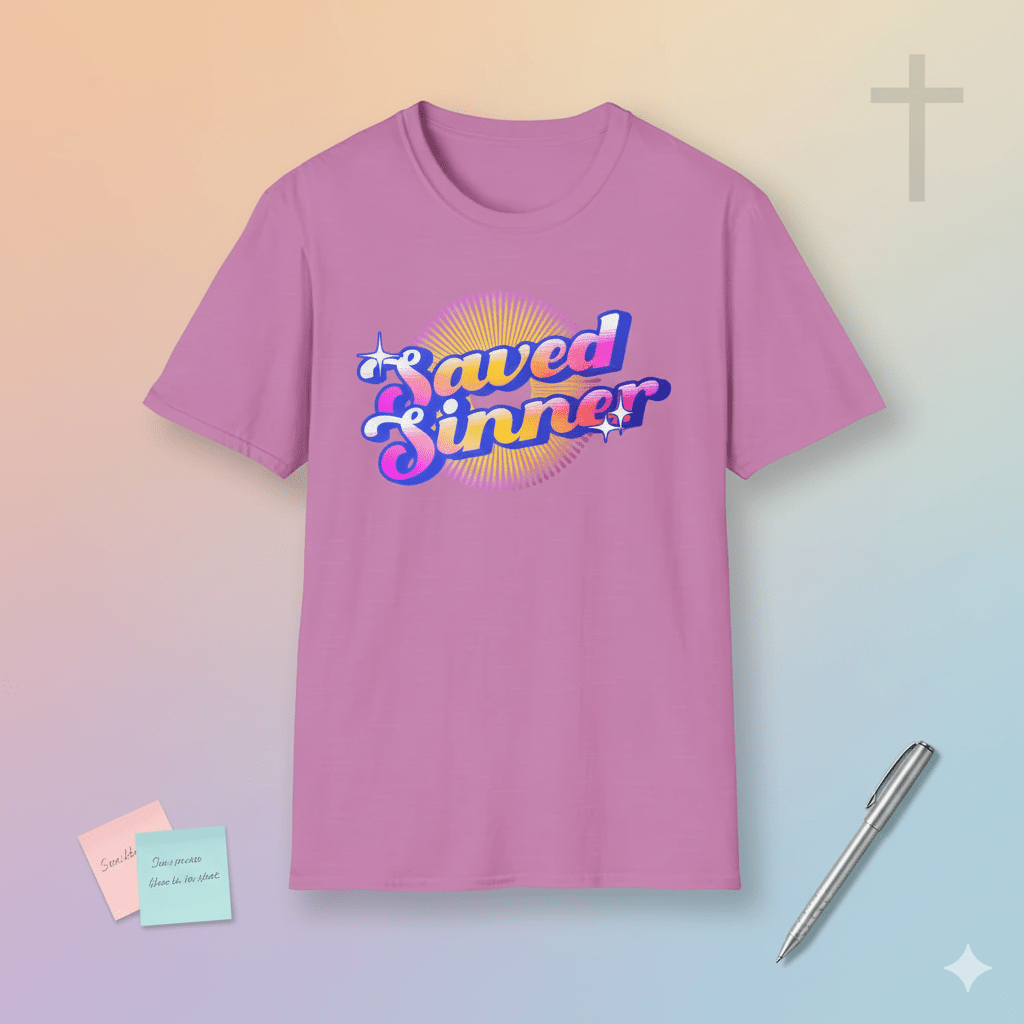 Saved Sinner 90s - Style T-Shirt - ChristVisions