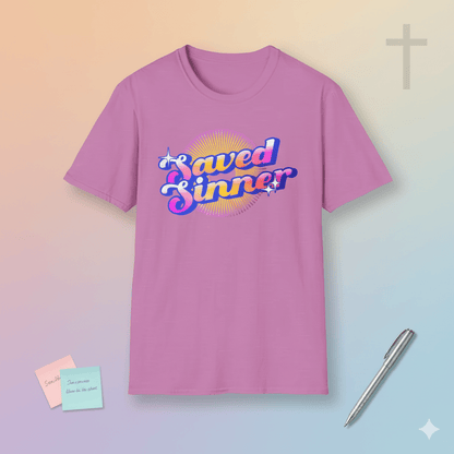 Saved Sinner 90s - Style T-Shirt - ChristVisions