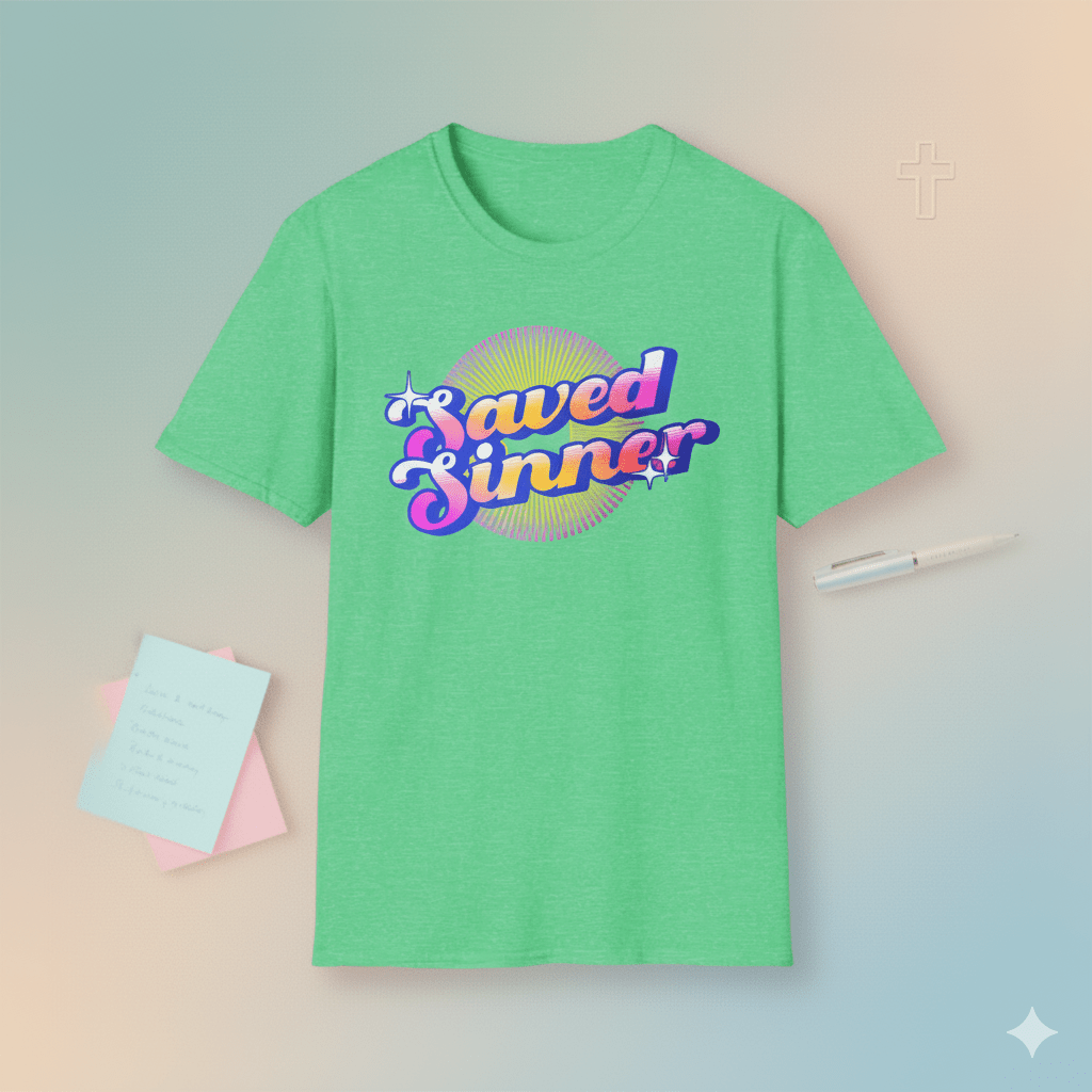 Saved Sinner 90s - Style T-Shirt - ChristVisions