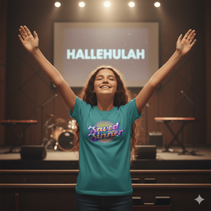 Saved Sinner 90s - Style T-Shirt - ChristVisions