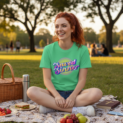 Saved Sinner 90s - Style T-Shirt - ChristVisions
