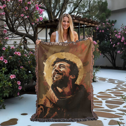 The Joy Of Saint Francis | Woven Christian Throw Blanket