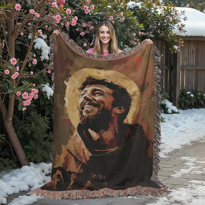 The Joy Of Saint Francis | Woven Christian Throw Blanket