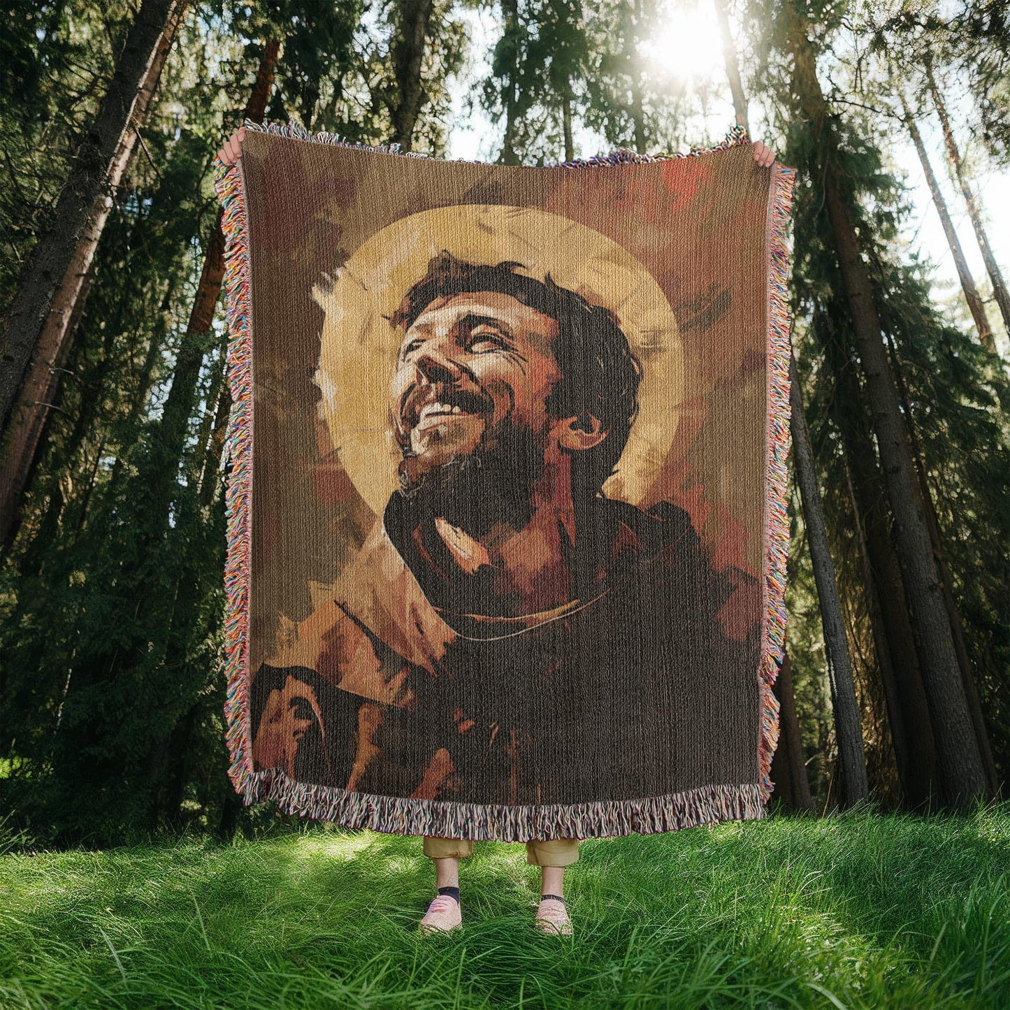 The Joy Of Saint Francis | Woven Christian Throw Blanket