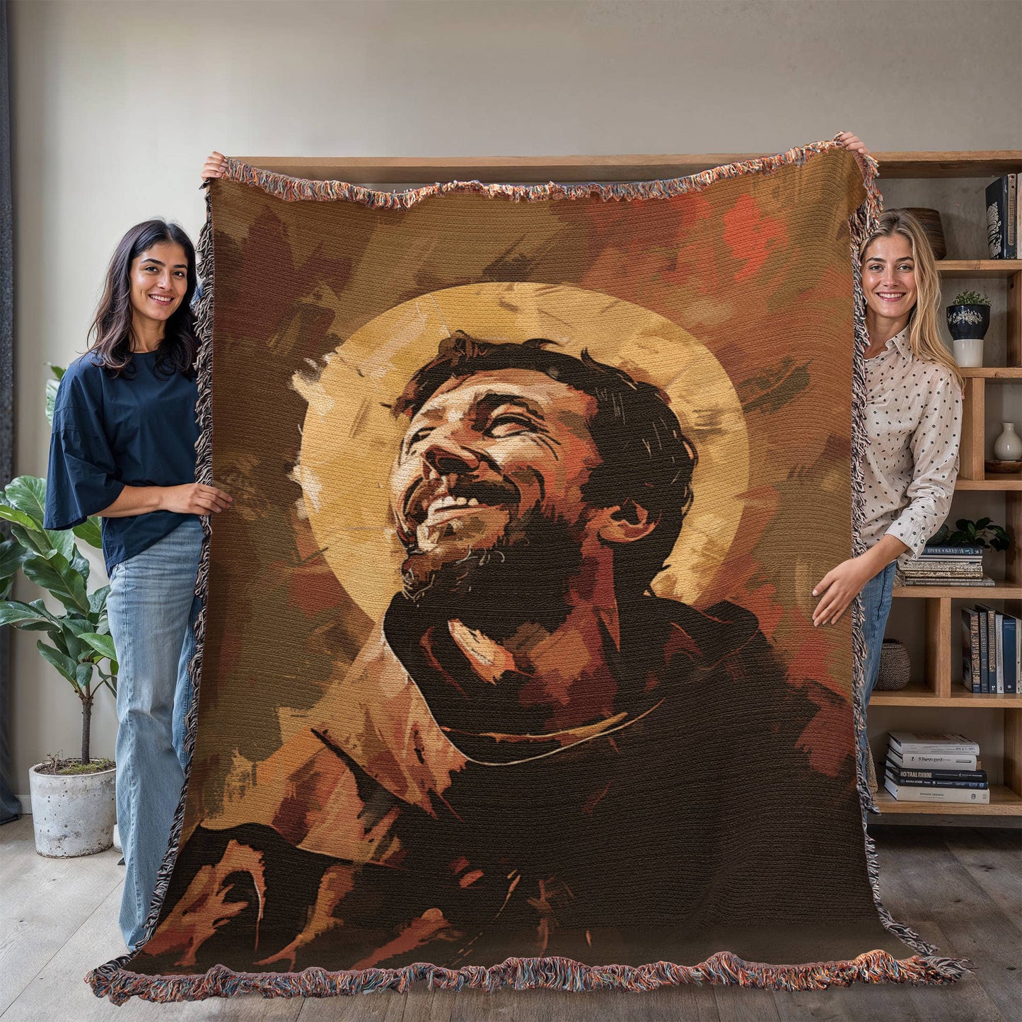 The Joy Of Saint Francis | Woven Christian Throw Blanket