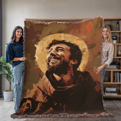 The Joy Of Saint Francis | Woven Christian Throw Blanket