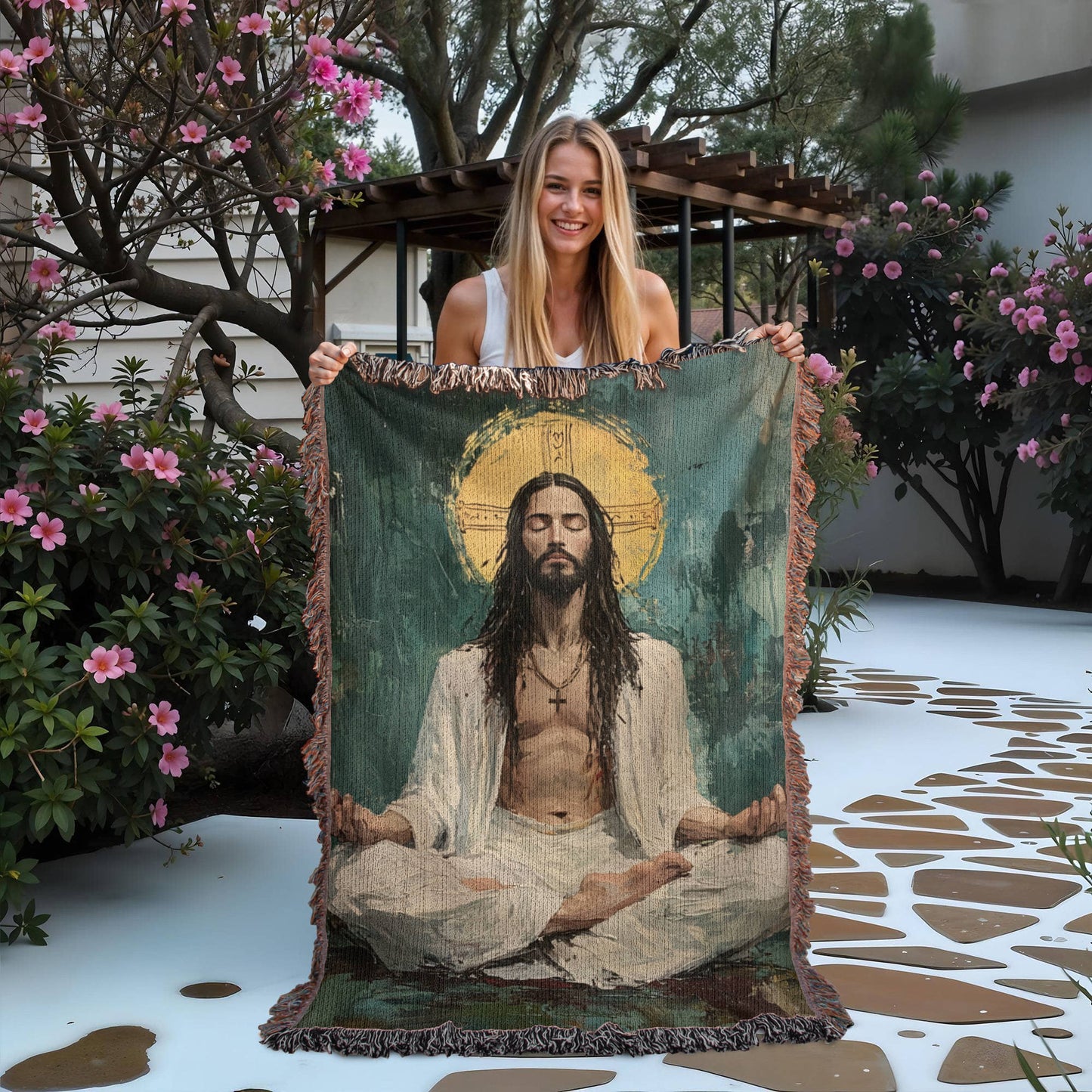 Transcendental Christ | Woven Christian Throw Blanket