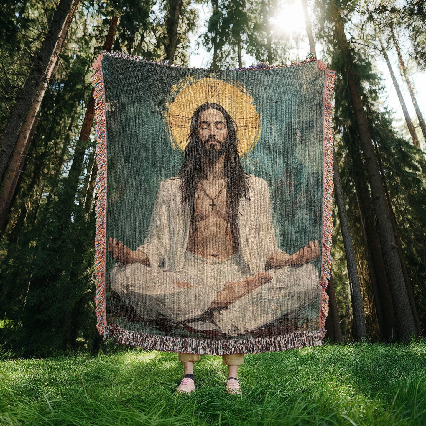 Transcendental Christ | Woven Christian Throw Blanket