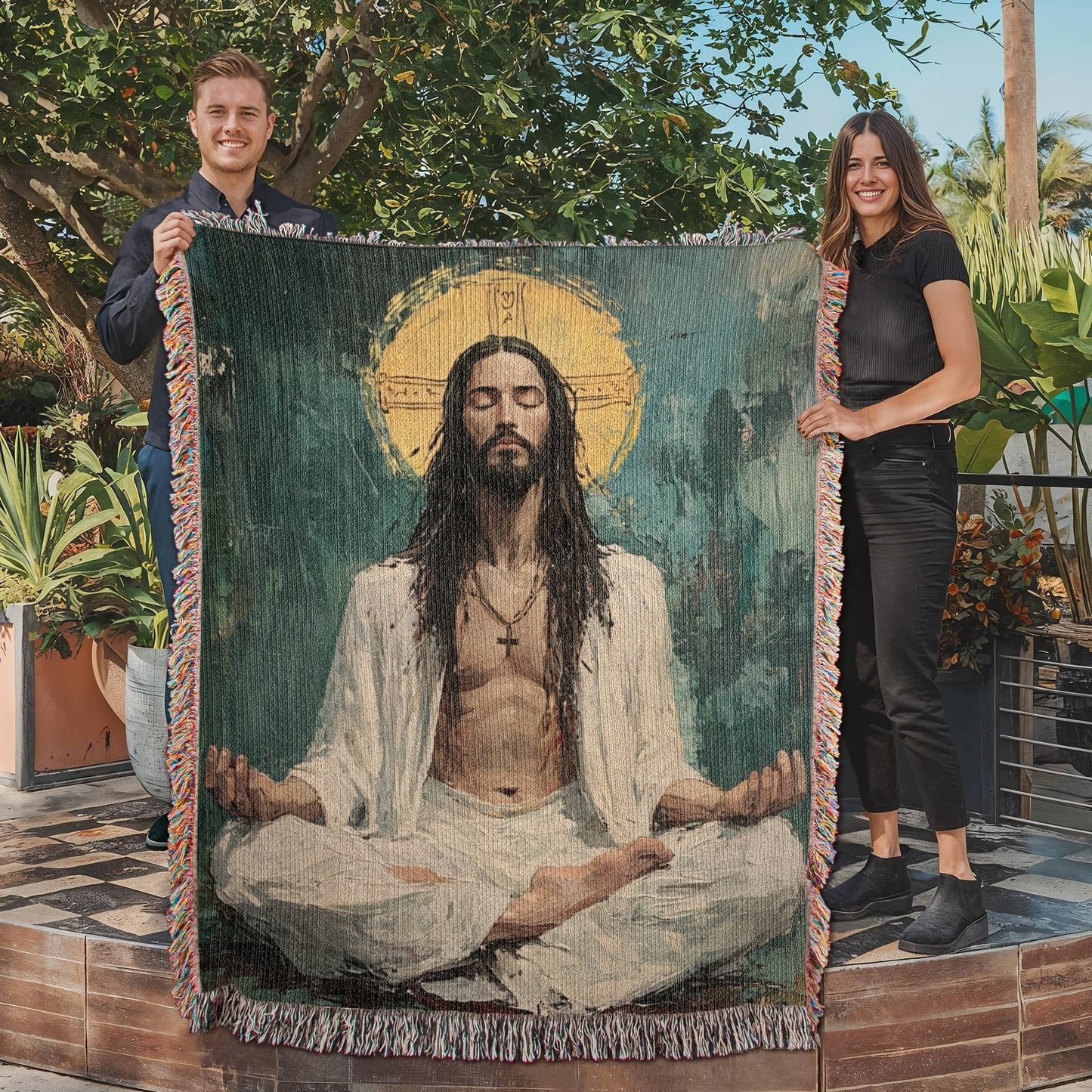 Transcendental Christ | Woven Christian Throw Blanket